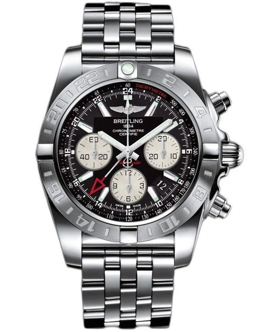 BREITLING CHRONOMAT 44 GMT AUTOMATIC WATCH BLACK DIAL BRAND NEW - Swiss Watch Store UK