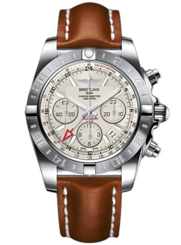 BREITLING CHRONOMAT 44 GMT AUTOMATIC WATCH SILVER DIAL BRAND NEW
