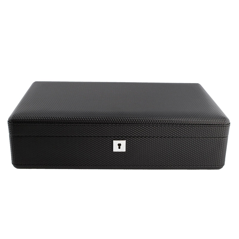 Carbon Fibre Leather Watch Box Premium Quality 12 Watches by Aevitas