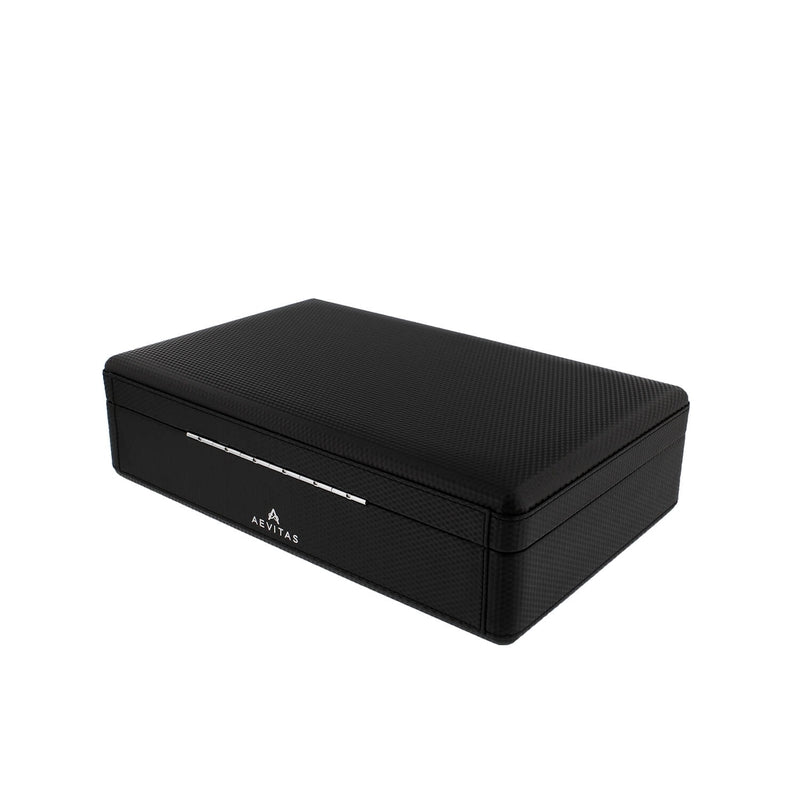 Carbon Fibre Leather Watch Box Premium Quality 12 Watches by Aevitas