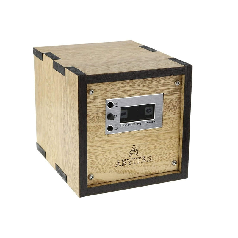 Compact Watch Winder for 1 Watch in Idigbo Hard Wood Dual Finish Manufactured in the UK by Aevitas - Swiss Watch Store UK