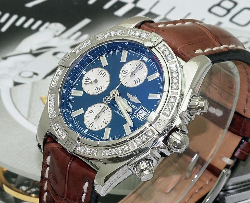 Customized Breitling Chronomat Diamond Bezel 1.85 Cts - Swiss Watch Store UK