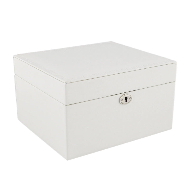 Large Size Ivory Bonded Leather Jewellery Box by Aevitas - Swiss Watch Store UK
