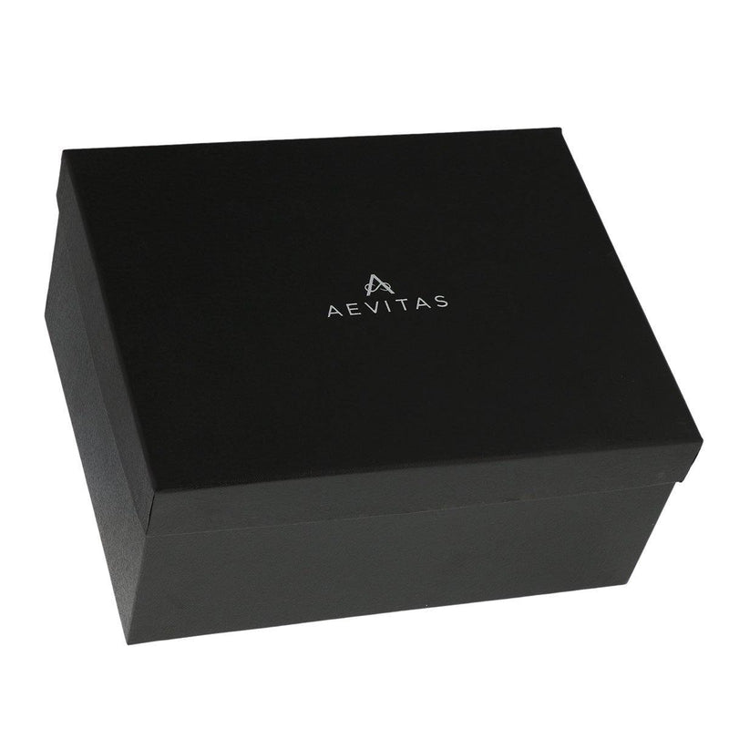 Light Burl Walnut Wood Collectors Box for 4 Watches and 16 Pair Cufflinks by Aevitas