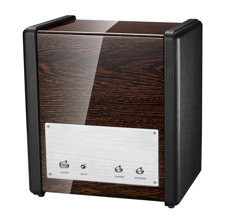 Premium 2 Watch Winder in Dark Walnut Wood with Piano Lacquer by Aevitas - Swiss Watch Store UK