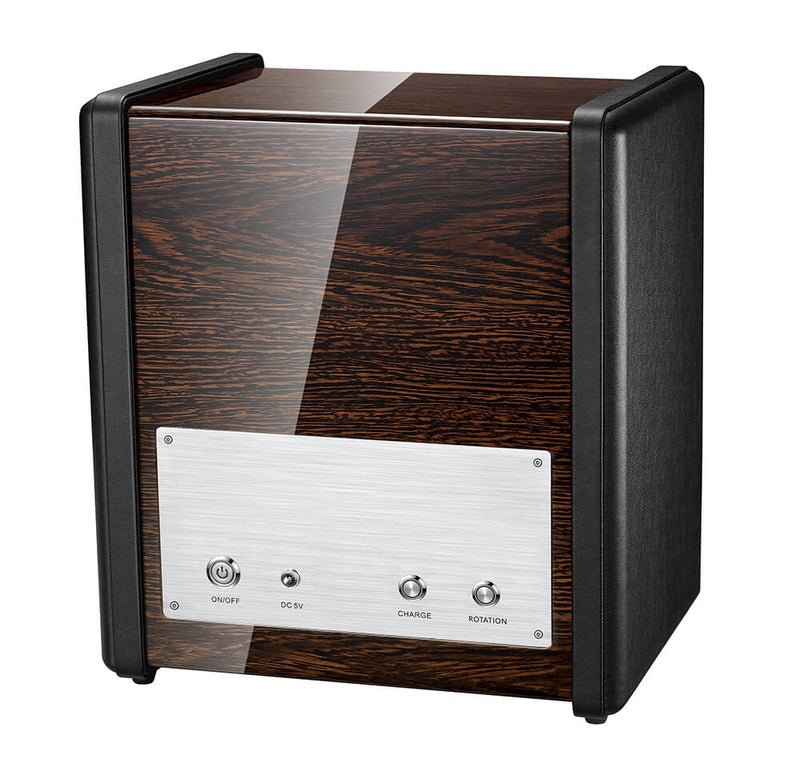 Premium 4 Watch Winder in Dark Walnut Wood with Piano Lacquer by Aevitas - Swiss Watch Store UK