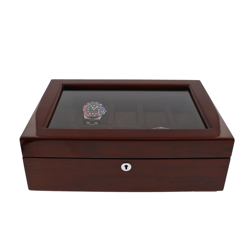 Premium Luxury 10 Watch Box Solid Hardwood High Gloss Finish by Aevitas - Swiss Watch Store UK