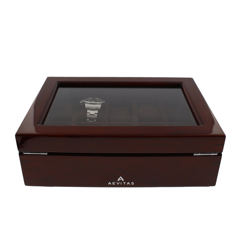 Premium Luxury 10 Watch Box Solid Hardwood High Gloss Finish by Aevitas