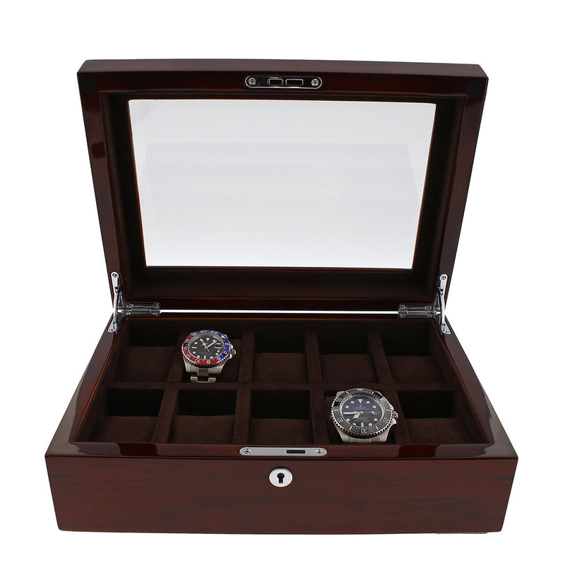 Premium Luxury 10 Watch Box Solid Hardwood High Gloss Finish by Aevitas