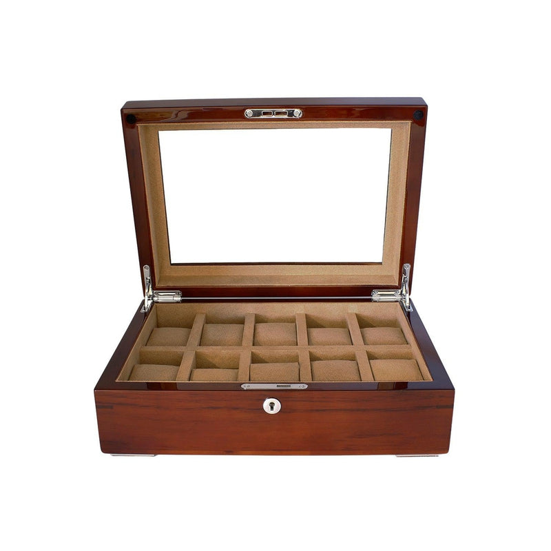 Premium Luxury 10 Watch Box Solid Hardwood High Gloss Finish by Aevitas