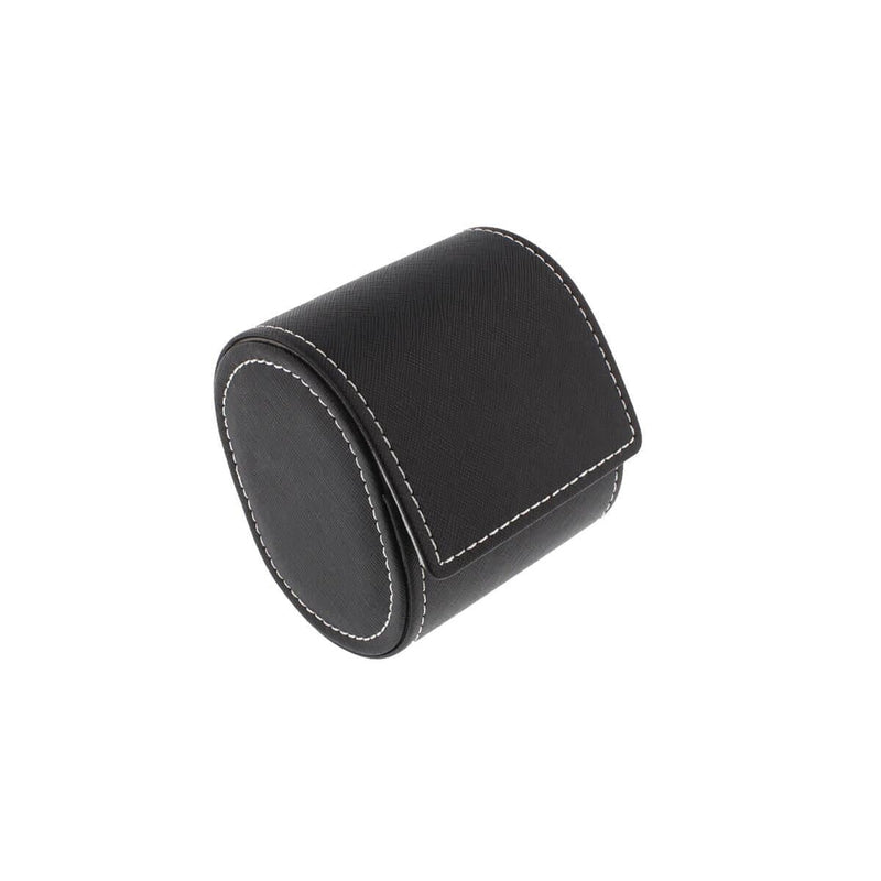 Single Watch Roll in Black Saffiano Leather with Super Soft Lining - Swiss Watch Store UK