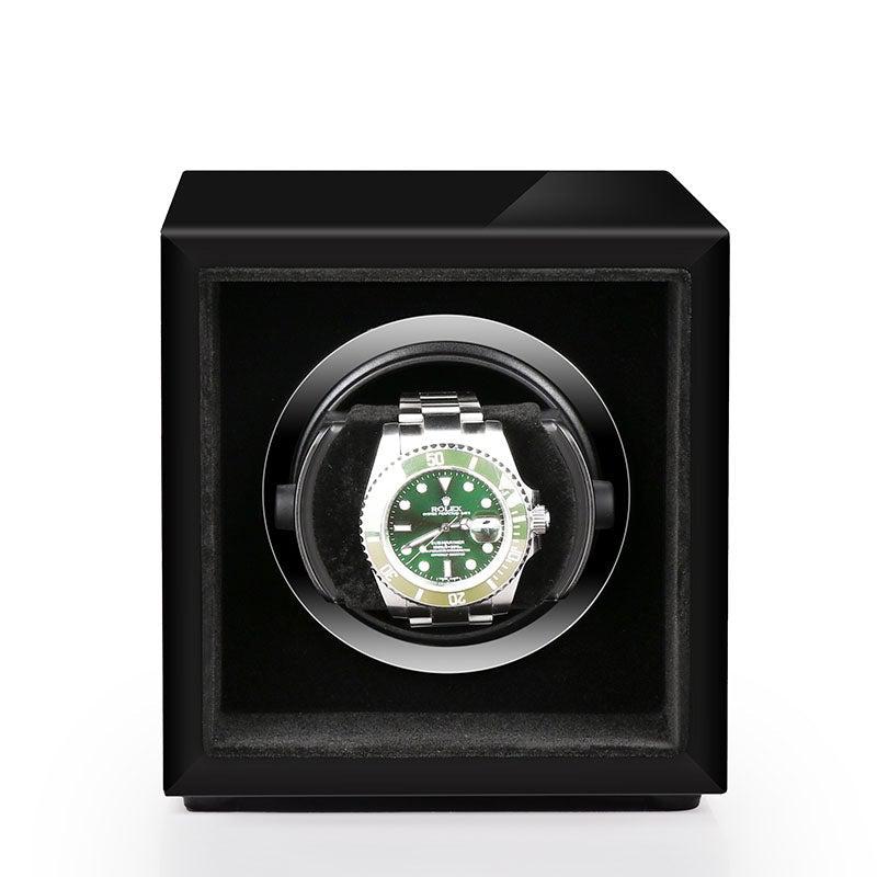 Single Watch Winder Black Edition Mains or Battery by Aevitas - Swiss Watch Store UK