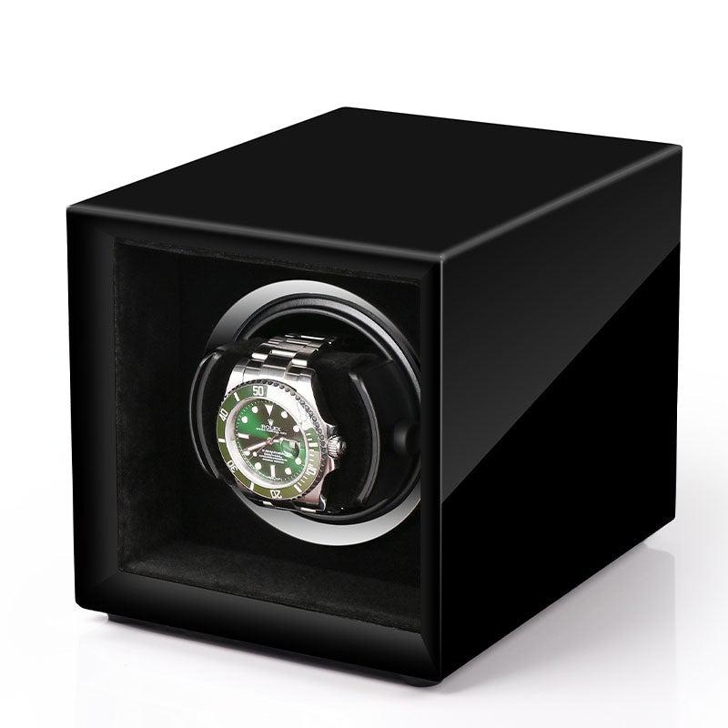 Single Watch Winder Black Edition Mains or Battery by Aevitas - Swiss Watch Store UK