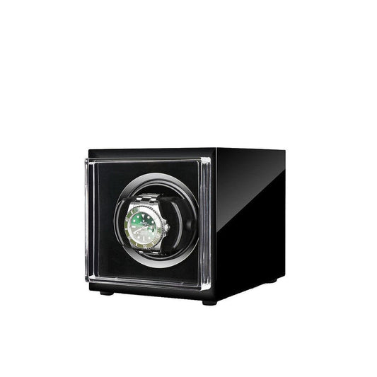 Single Watch Winder Black Edition Mains or Battery by Aevitas