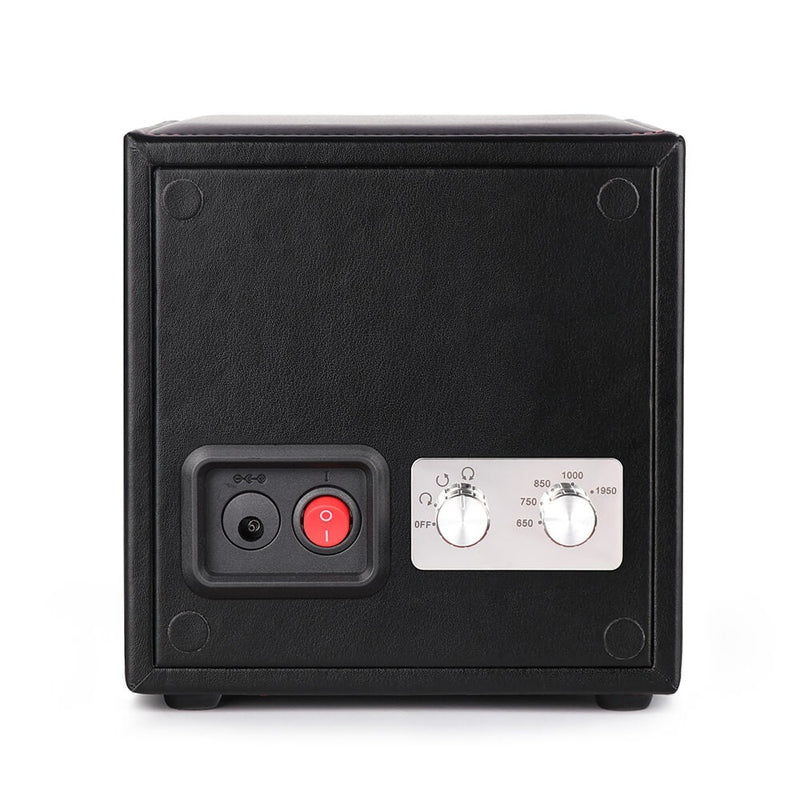 Single Watch Winder Black Leather Red Lining Mains or Battery by Aevitas - Swiss Watch Store UK