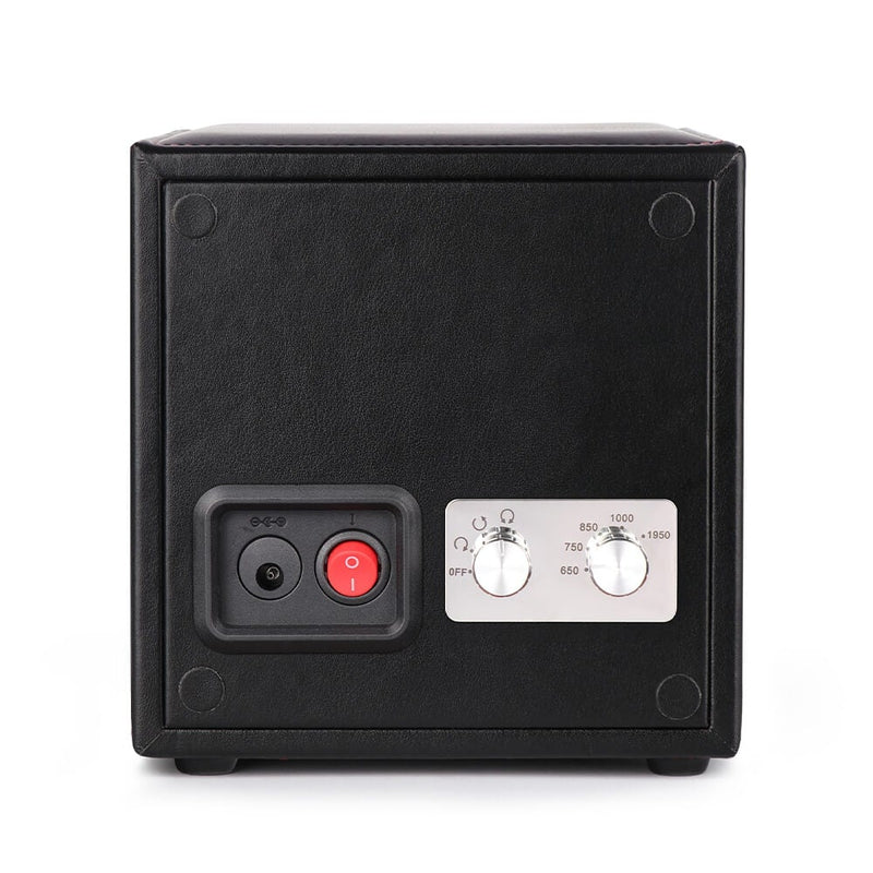 Single Watch Winder Black Leather Red Stitching Mains or Battery by Aevitas - Swiss Watch Store UK