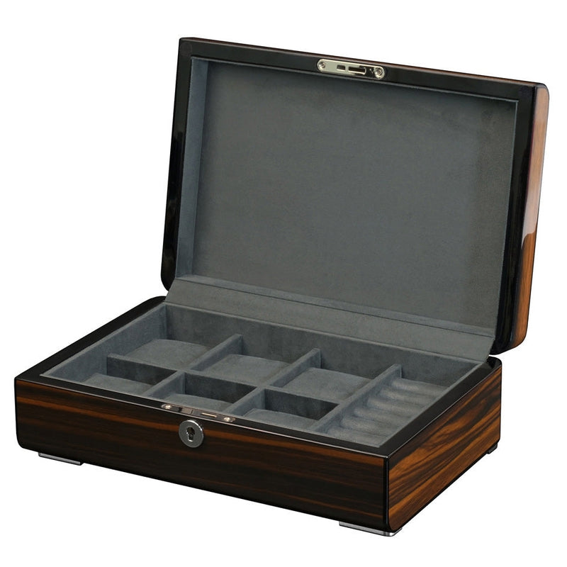 Watch Box for 6 Watches and Cufflinks Superb Quality Macassar by Aevitas - Swiss Watch Store UK