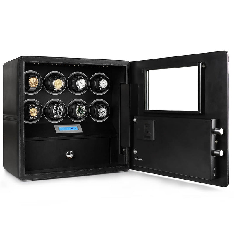 Watch Winder Safe for 8 Watches Black Edition by Aevitas - Swiss Watch Store UK