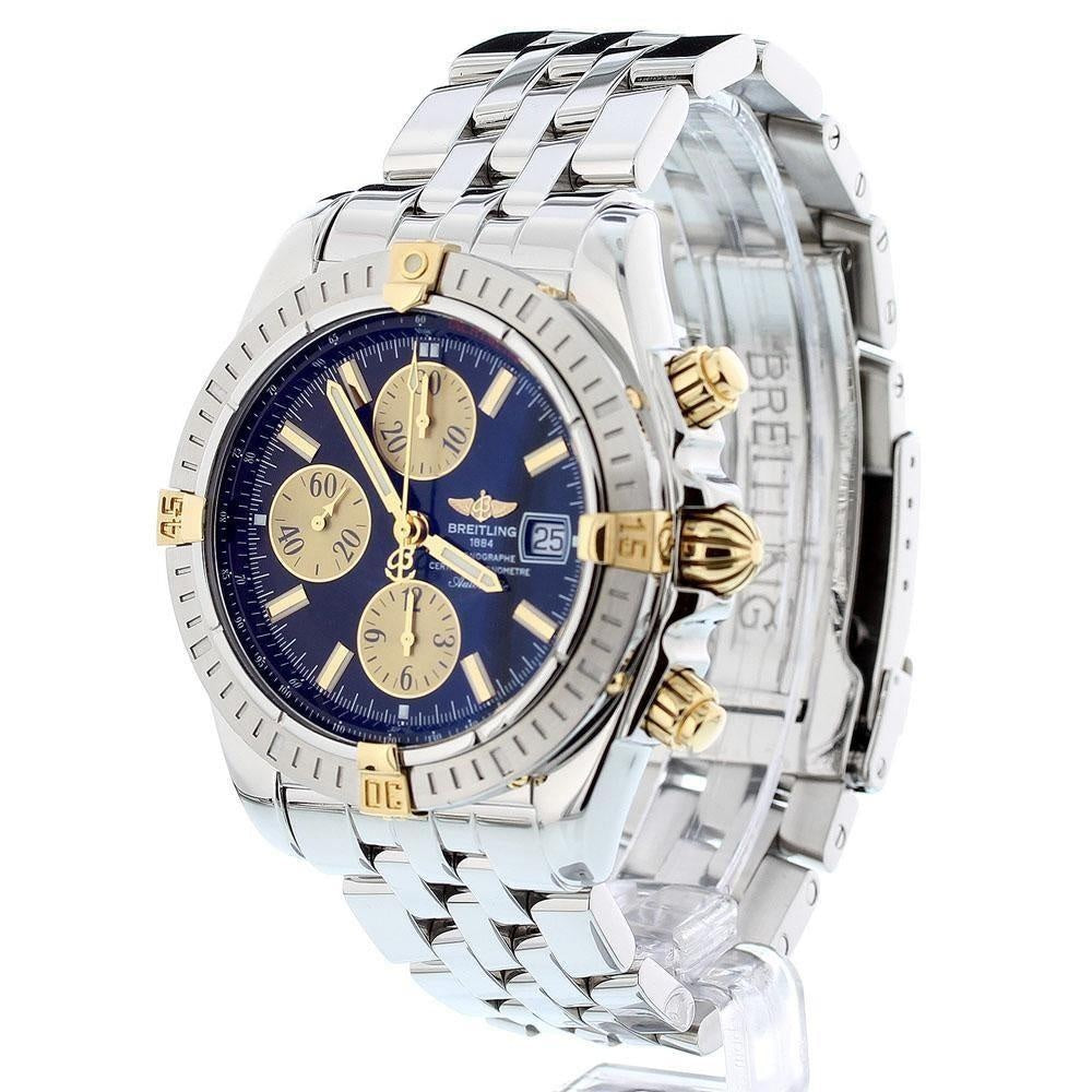 Breitling Chromomat Evolution 18K Gold and Stainless Steel B13356 Black Dial - Swiss Watch Store UK