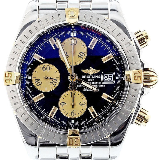 Breitling Chromomat Evolution 18K Gold and Stainless Steel B13356 Black Dial - Swiss Watch Store UK