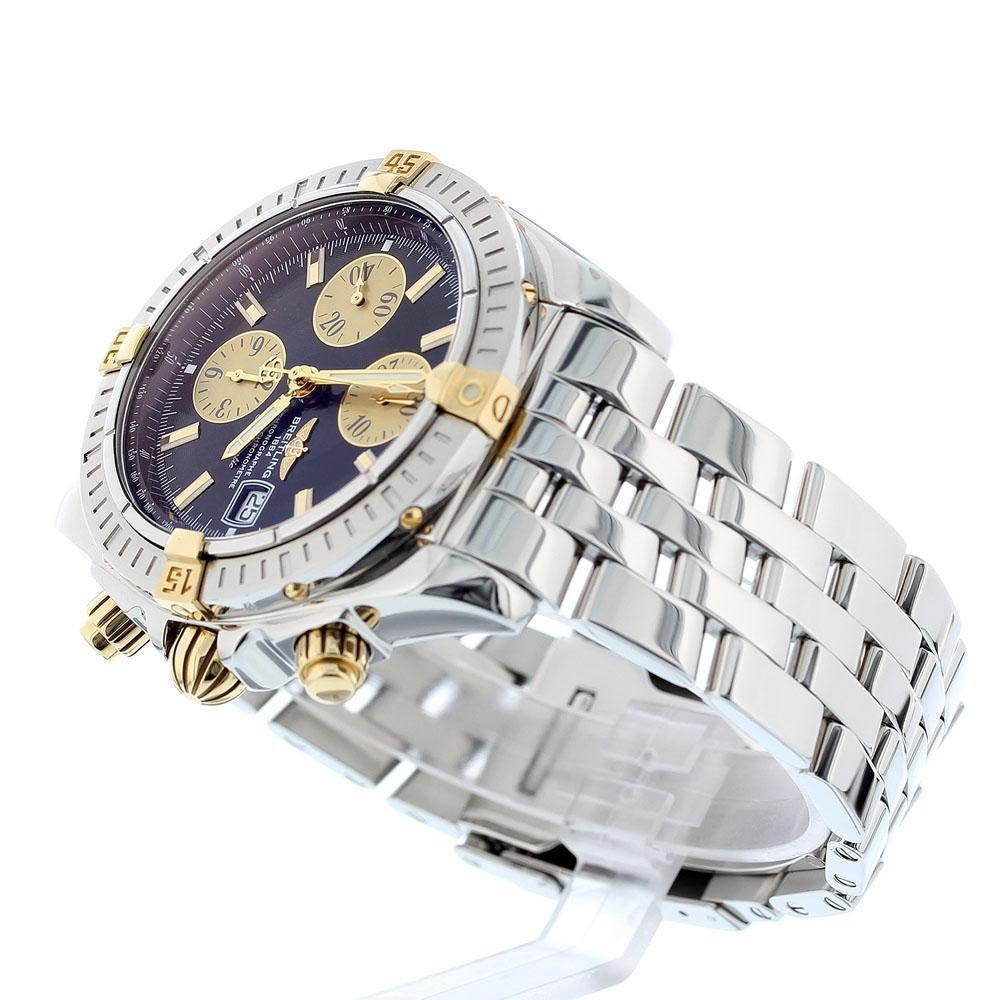 Breitling Chromomat Evolution 18K Gold and Stainless Steel B13356 Black Dial - Swiss Watch Store UK