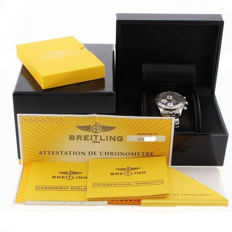 Breitling Chronomat Evolution 44 Stainless Steel A13356 with Box and Papers Anthracite Grey Numeral Dial - Swiss Watch Store UK