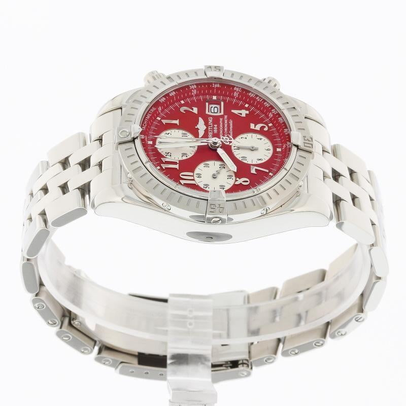 Breitling Chronomat Evolution Stainless Steel with Red Numeral Dial A13356 - Swiss Watch Store UK