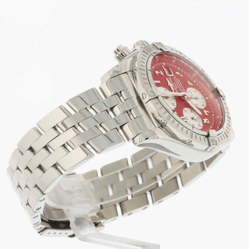 Breitling Chronomat Evolution Stainless Steel with Red Numeral Dial A13356 - Swiss Watch Store UK