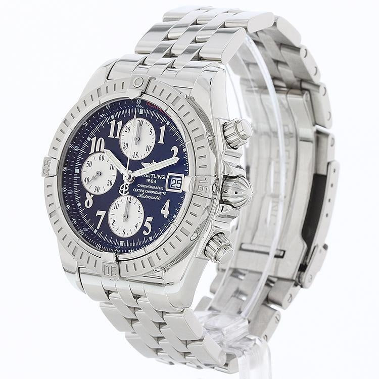 Breitling Chronomat Evolution 44 Stainless Steel A13356 with Box and Papers Black Numeral Dial - Swiss Watch Store UK